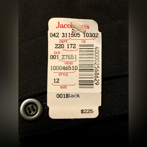 Y2K Vintage NWT Women’s 12 Zanella ANNA Black 100% Wool Pleated Pants - Picture 12 of 16